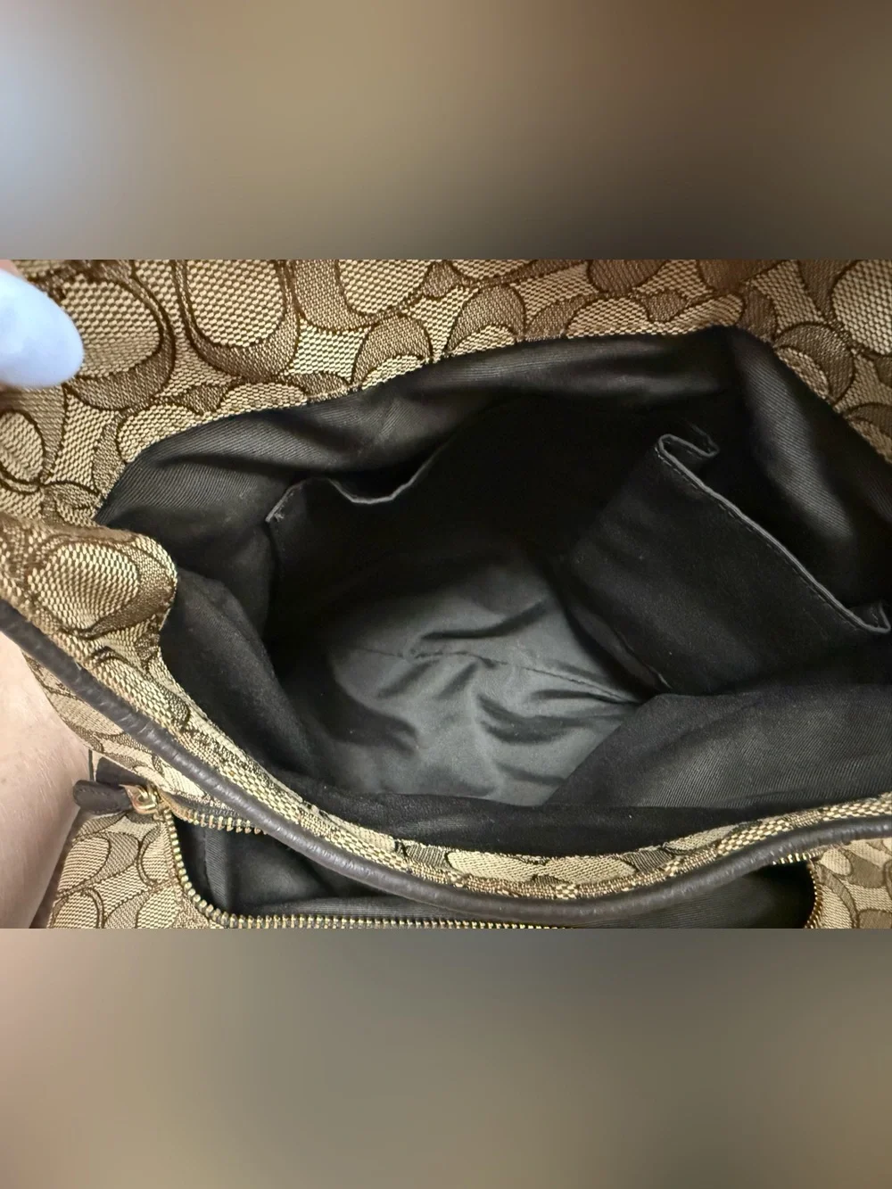Coach Phoebe Shoulder Bag Tan/Brown Signature Canvas